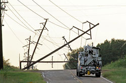 damaged power lines