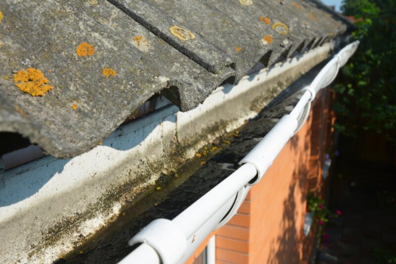 Gutter With Asphalt Granules Inside