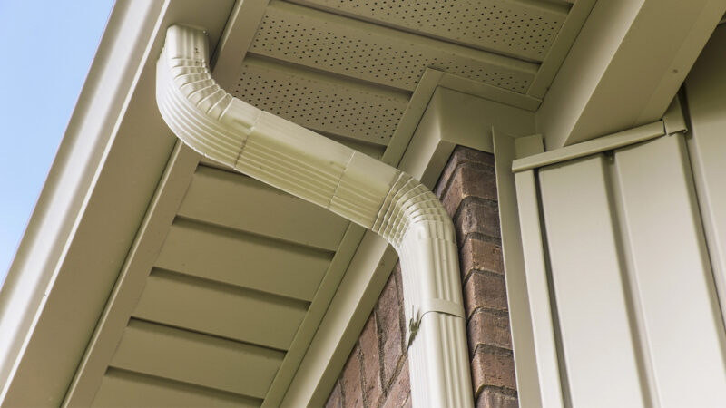 Downspout Connected To Home Gutters
